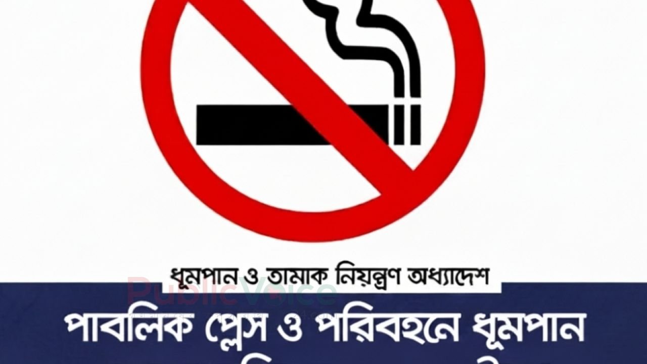 ধূমপান ও তামাক নিয়ন্ত্রণ অধ্যাদেশ কার্যকর 