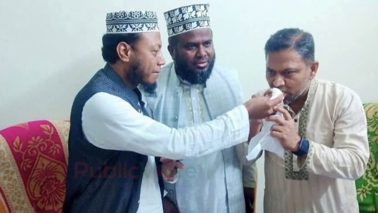 বিএনপির পরাজিত প্রার্থীকে মিষ্টিমুখ করালেন আমির হামজা