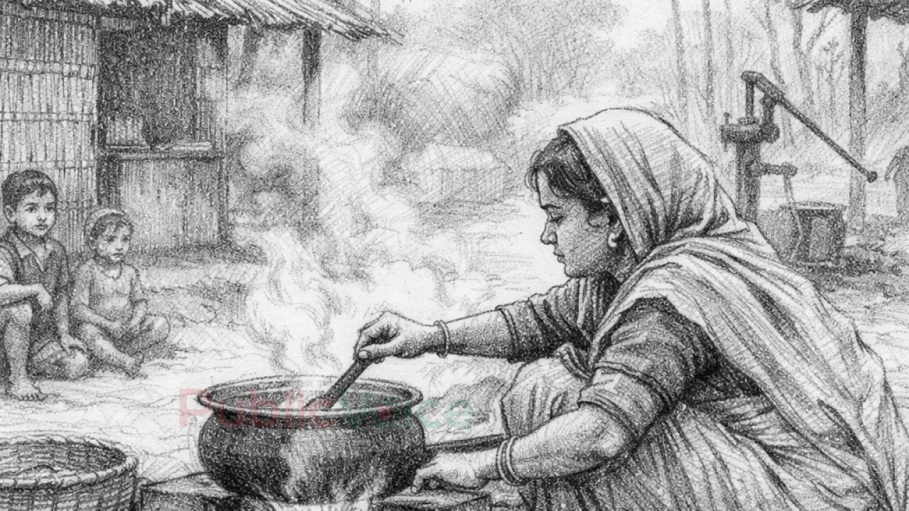 লাকড়ির আগুনে ফুটে ওঠা জীবন