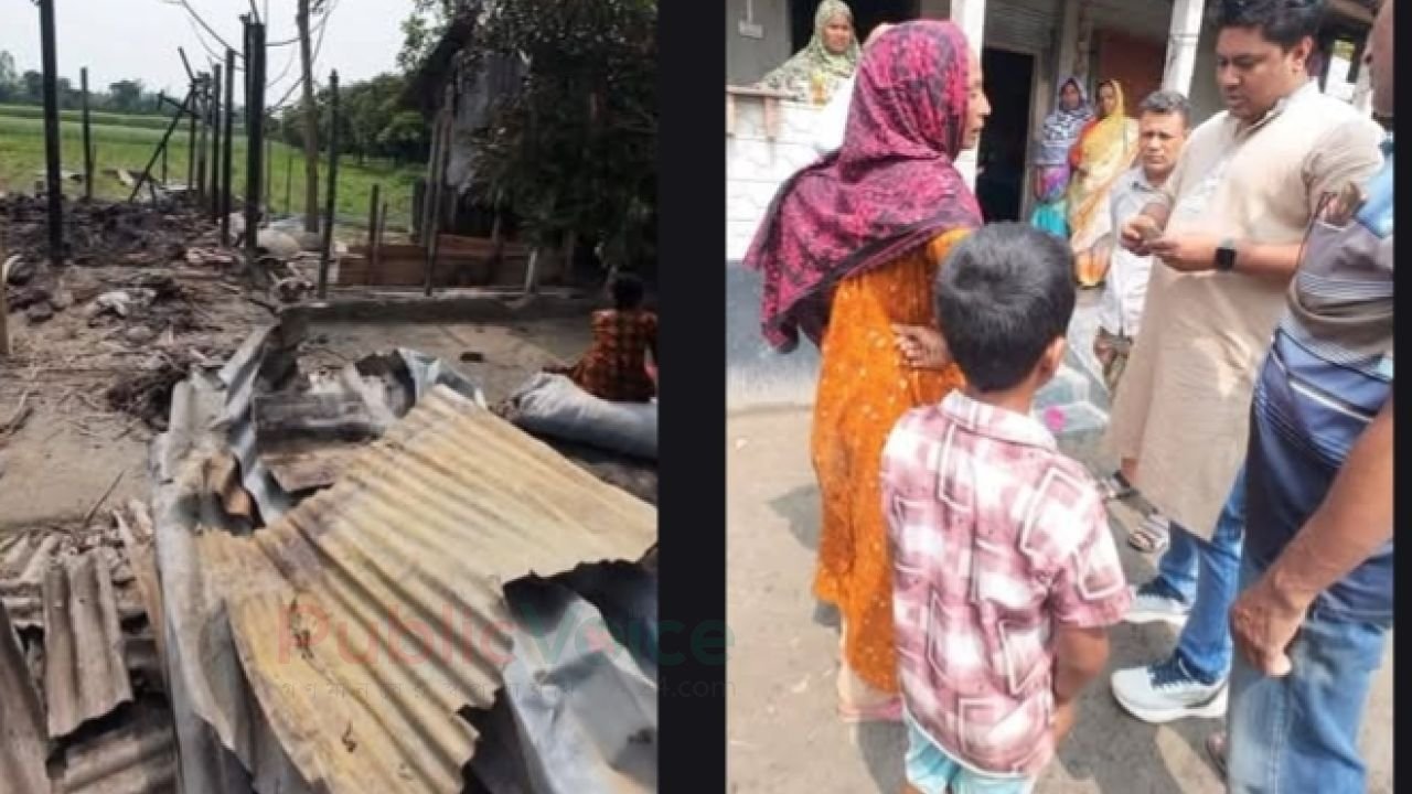 রংপুরের বদরগঞ্জে অগ্নিকাণ্ডে ক্ষতিগ্রস্ত পরিবারের পাশে স্বেচ্ছাসেবী সংগঠন স্বপ্নতরী