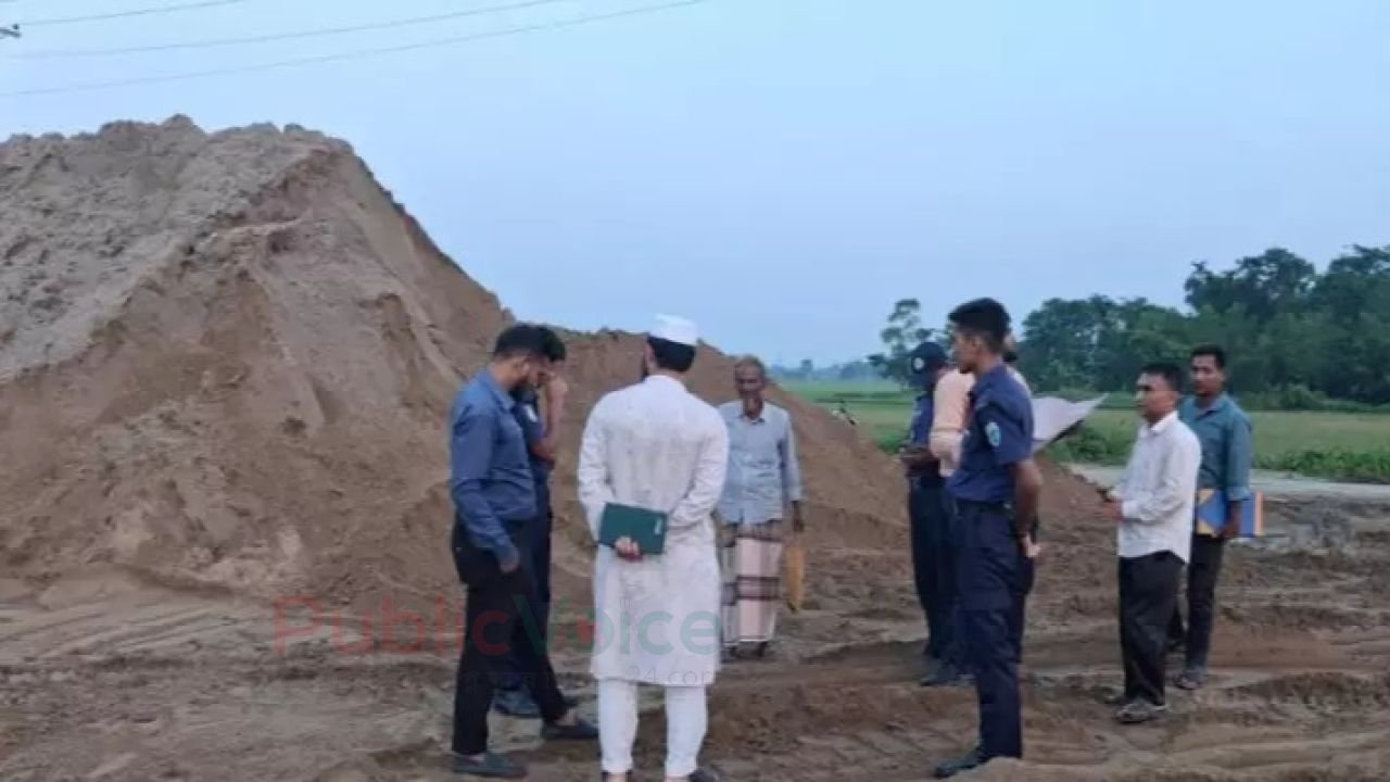 সড়কে জনদুর্ভোগ সৃষ্টি করায় বালু ব্যবসায়ীকে জরিমানা 