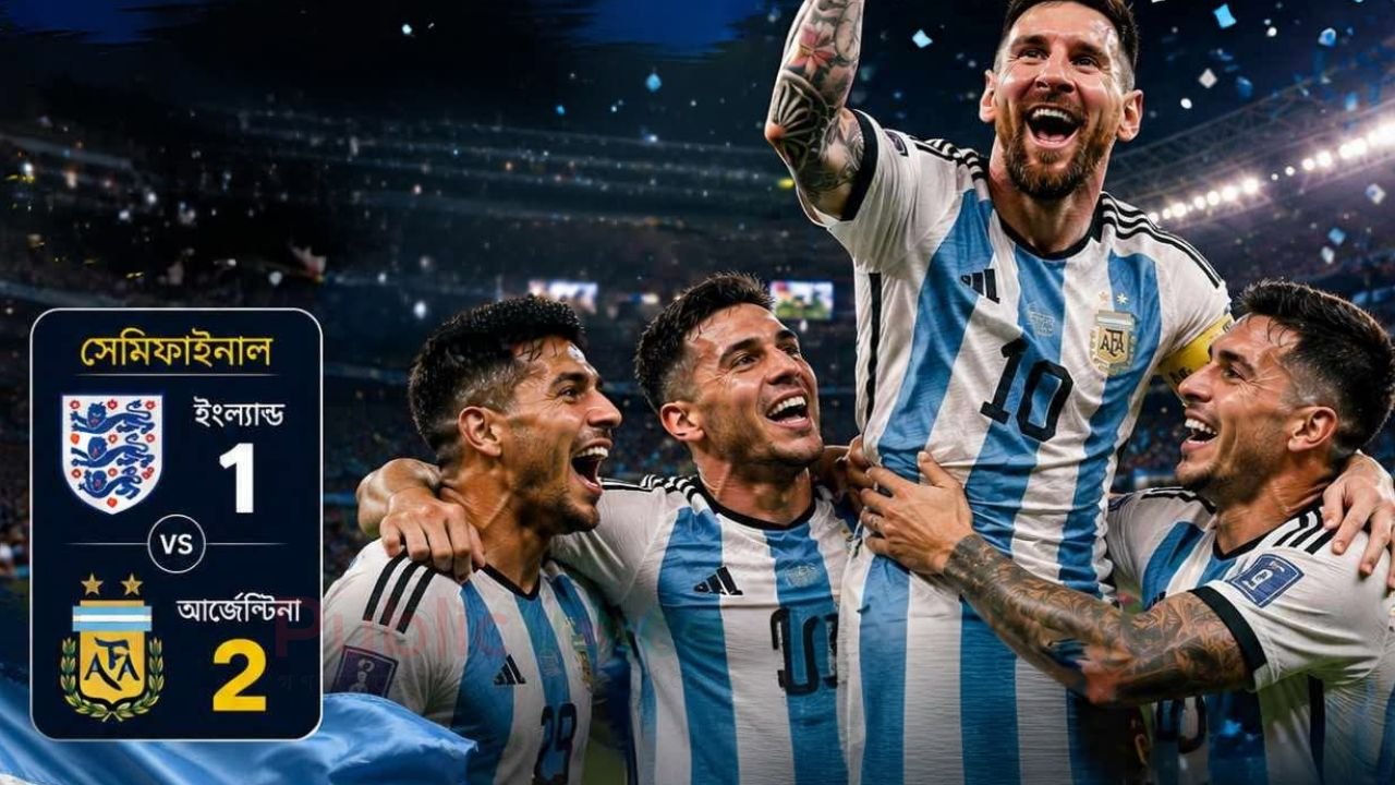 সেমিফাইনালে ইংল্যান্ডকে ২-১ গোলে হারিয়ে ফাইনালে আর্জেন্টিনা!
