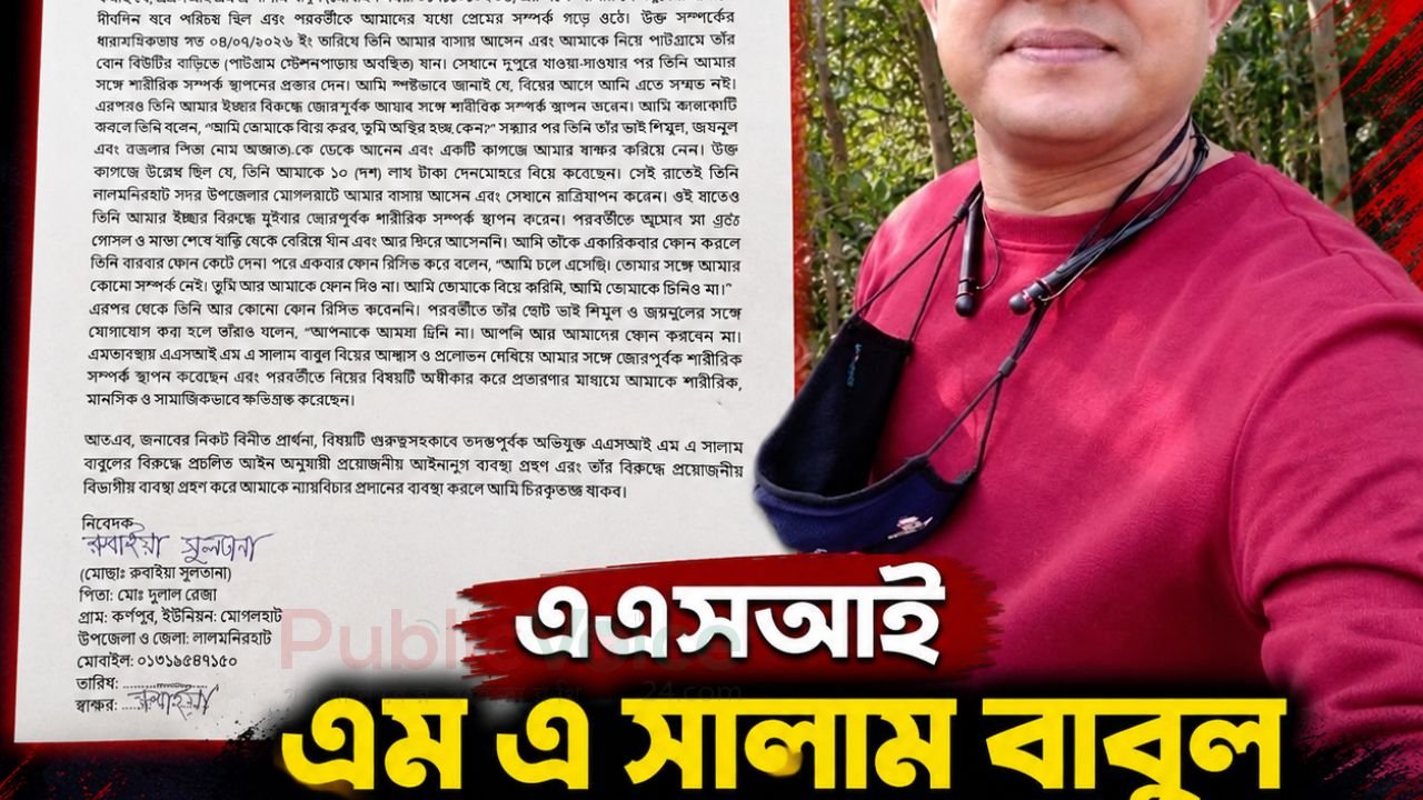 এএসআই এম এ সালাম বাবুলের বিরুদ্ধে ধর্ষণ ও প্রতারণার অভিযোগ, ন্যায়বিচার চেয়ে আবেদন
