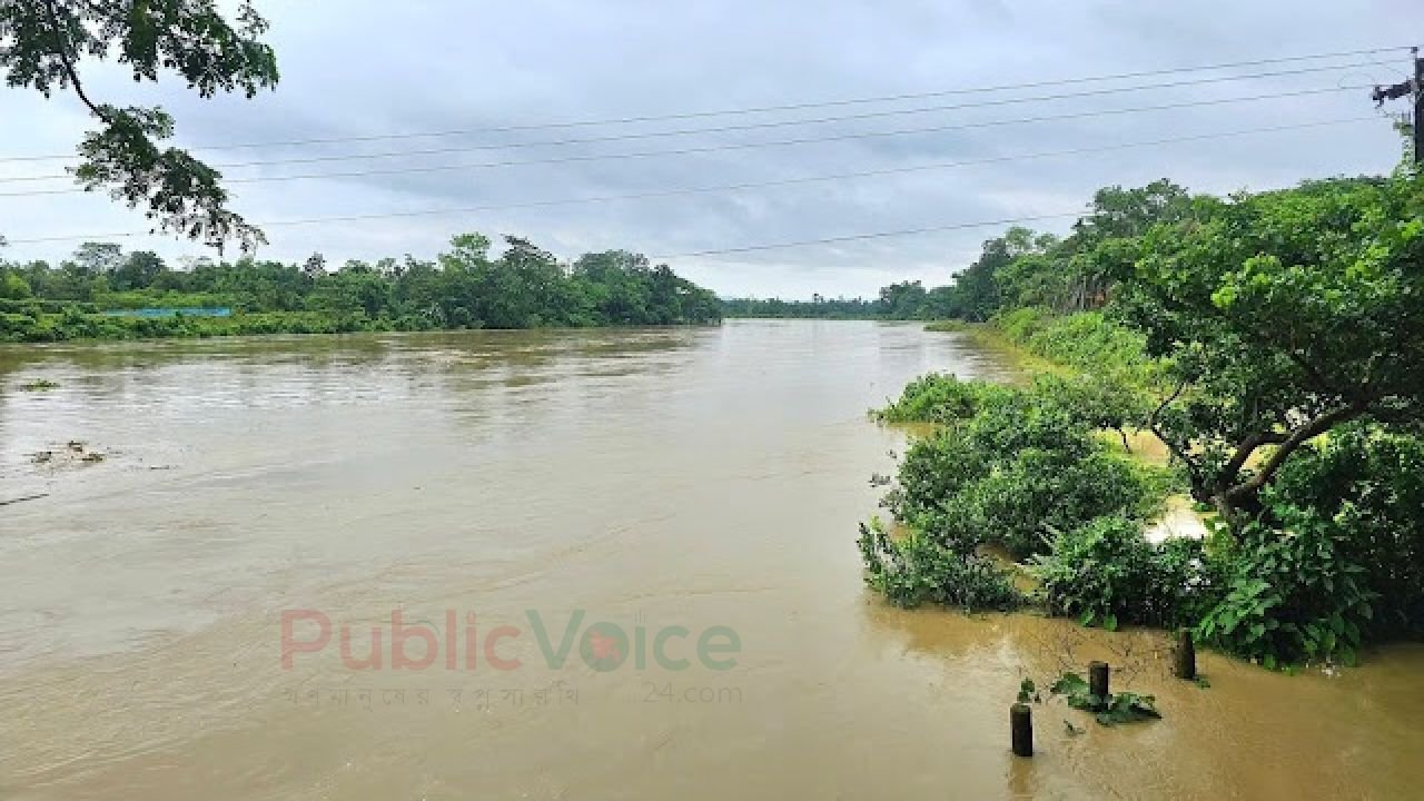 মৌলভীবাজারে নদ নদীর পানি কমতে শুরু করলেও নিম্নাঞ্চল প্লাবিত 