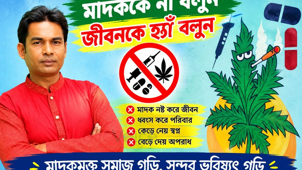 রং তুলিতে শরিফুল শেখ এর মাদক নিয়ন্ত্রণ চিত্র