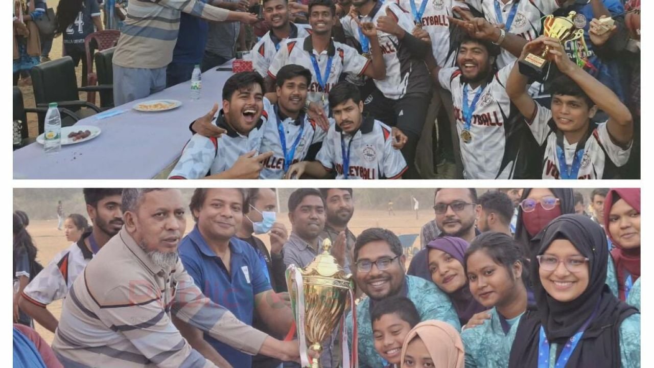 কুবিতে আন্তঃবিভাগ ভলিবল চ্যাম্পিয়ন লোক প্রশাসন ও বাংলা বিভাগ