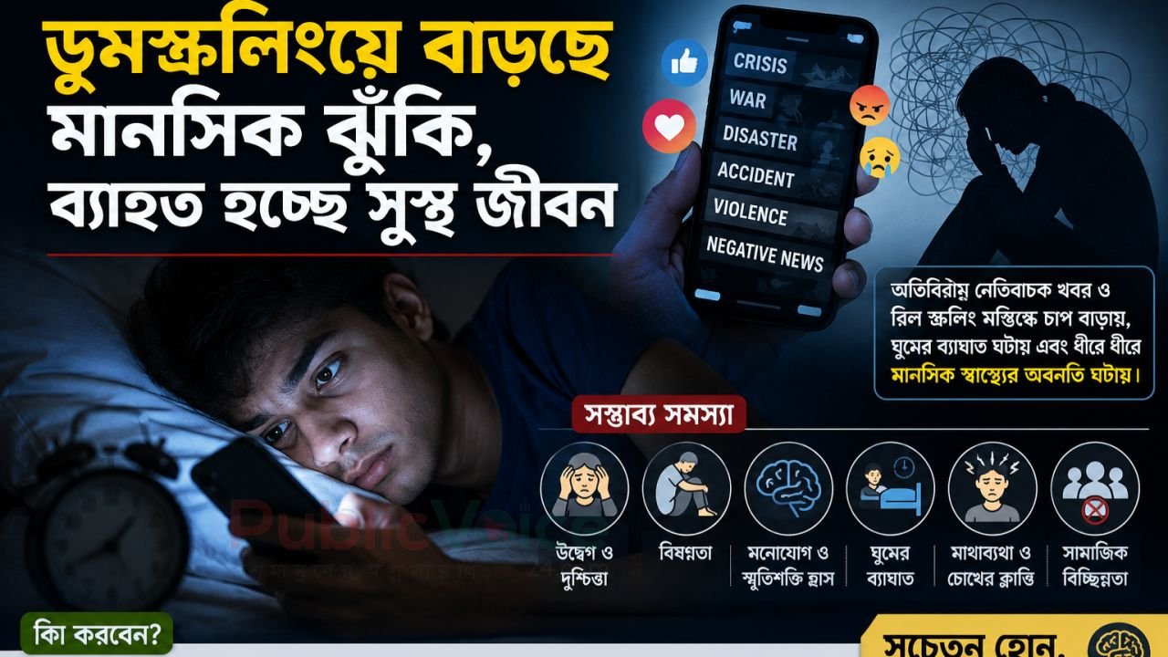 ডুমস্ক্রলিংয়ে বাড়ছে মানসিক ঝুঁকি, ব্যাহত হচ্ছে সুস্থ জীবন