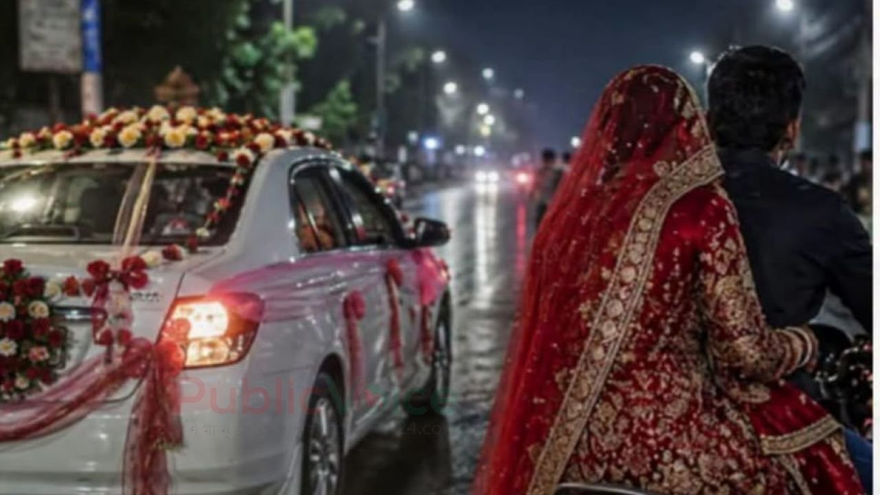 বরের গাড়ি থামিয়ে কনে ‘ছিনতাই’!